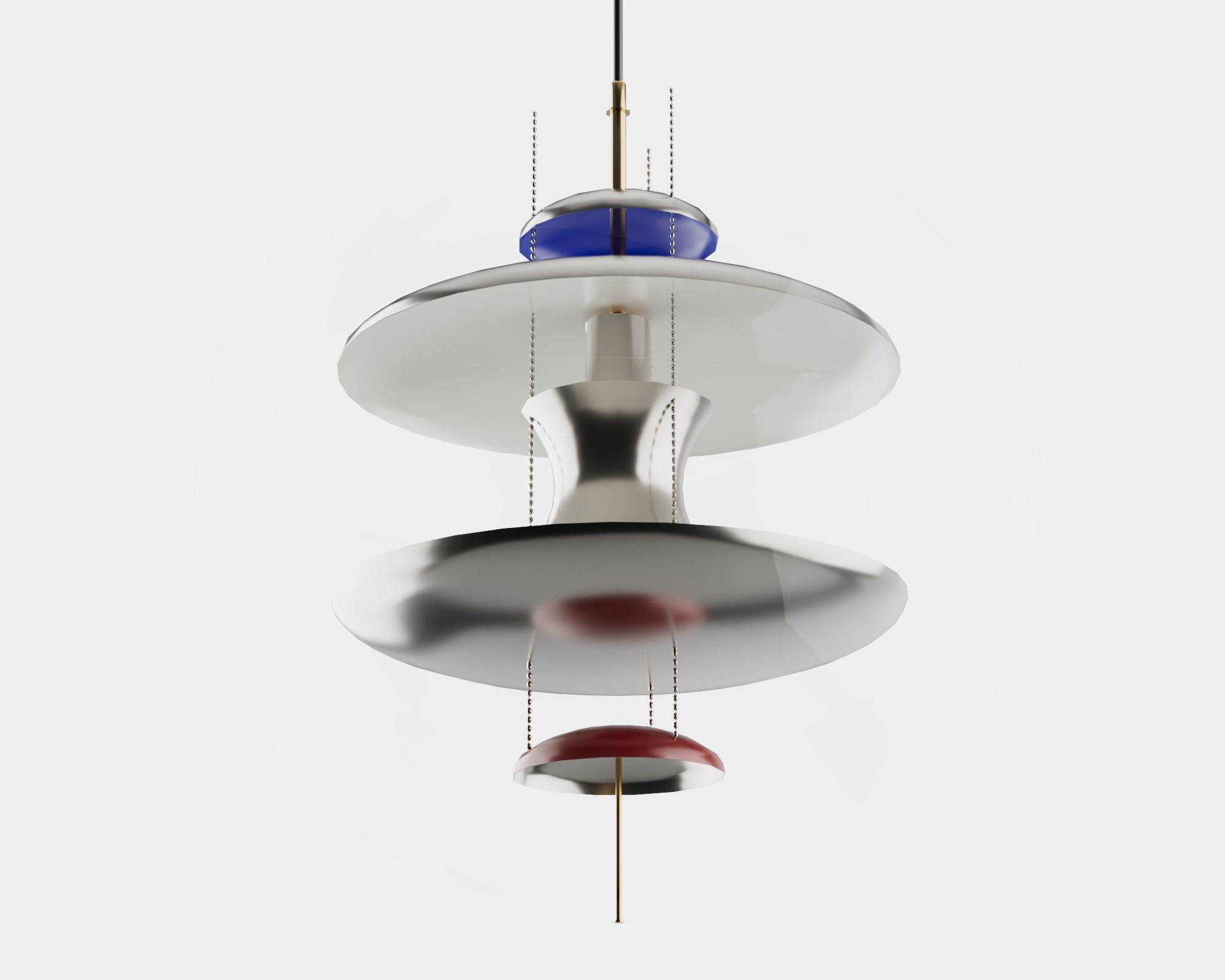 Spherical Futuristic fashionable chandelier pbr game ready Low-poly 3D model_8