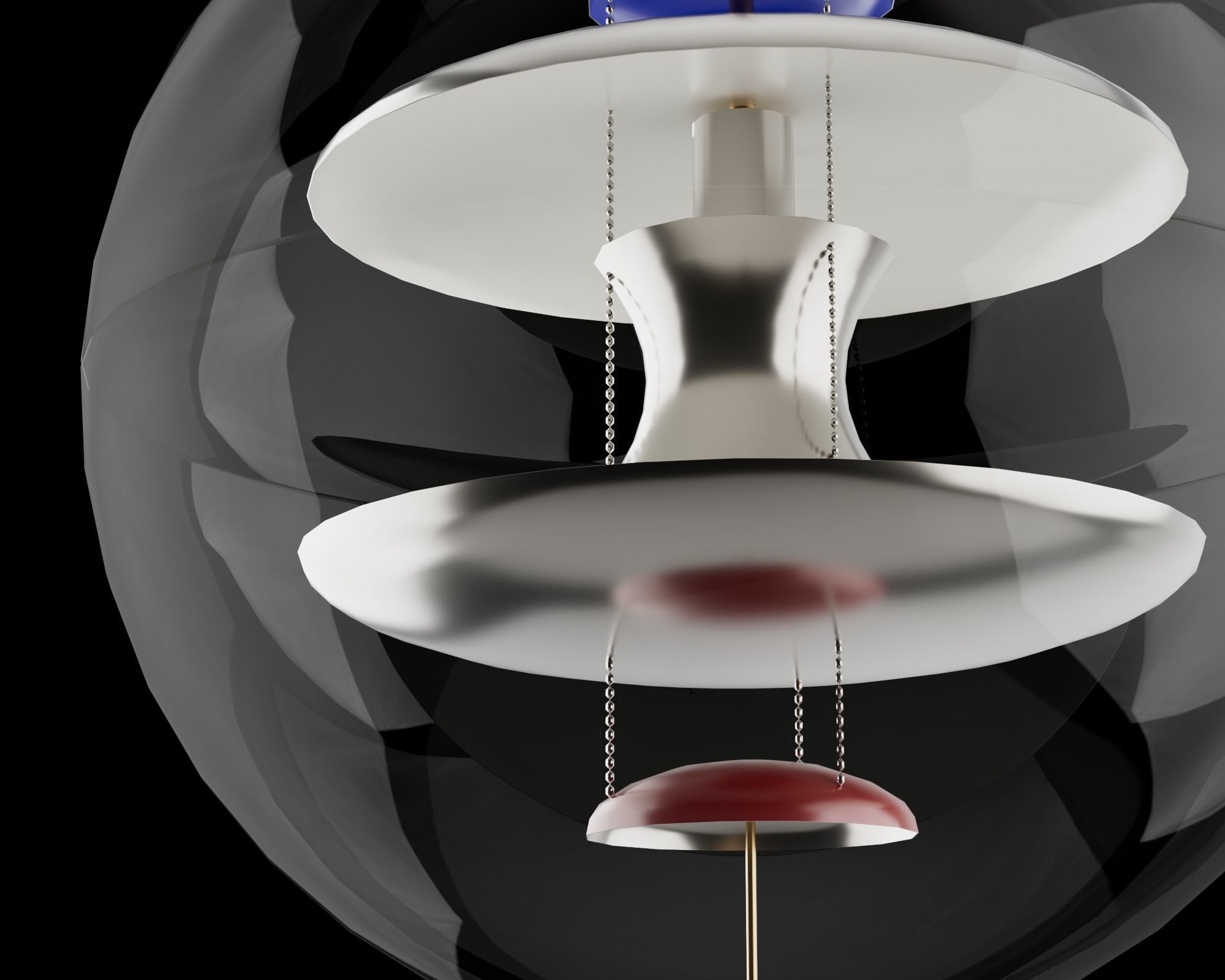 Spherical Futuristic fashionable chandelier pbr game ready Low-poly 3D model_13