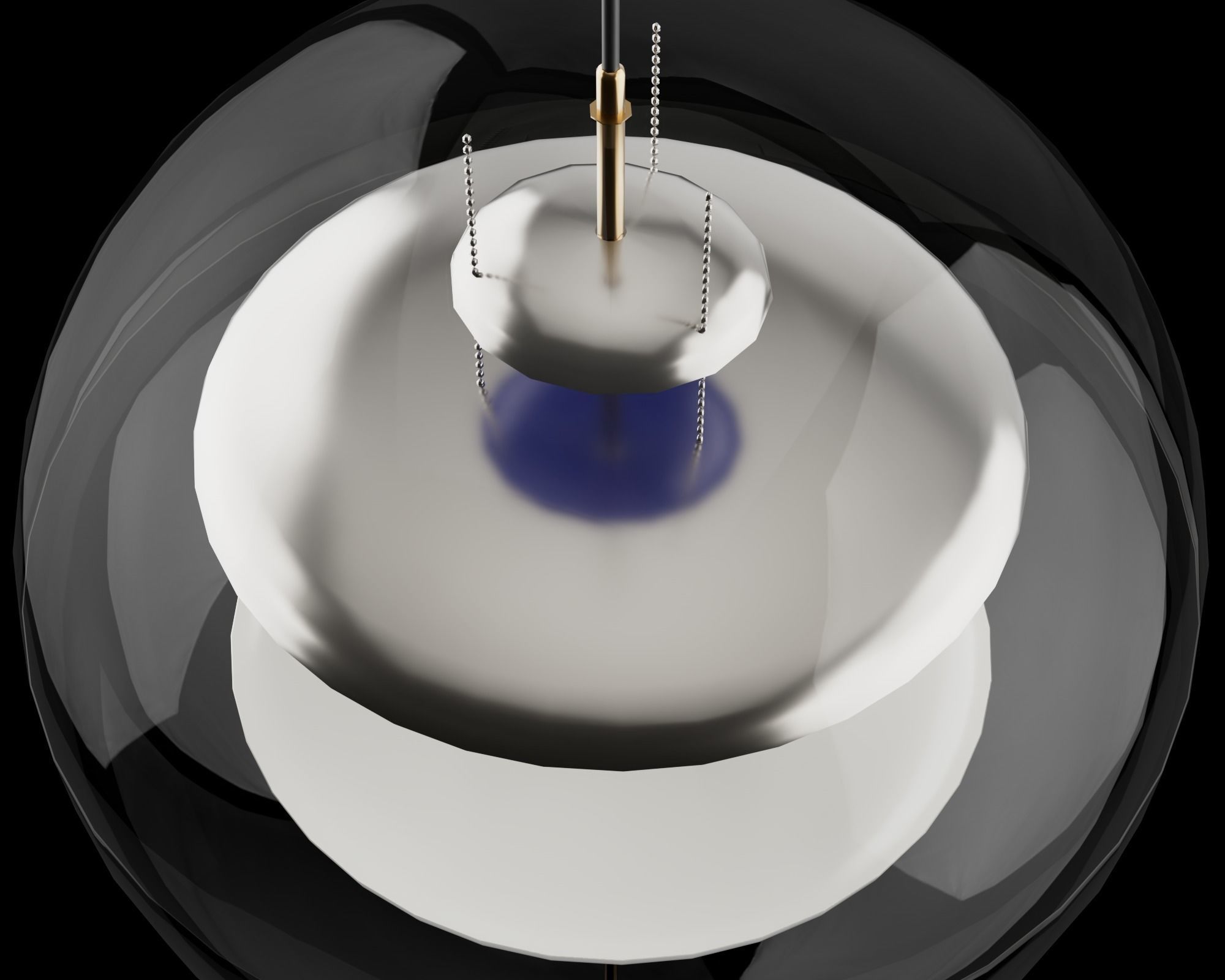 Spherical Futuristic fashionable chandelier pbr game ready Low-poly 3D model_11