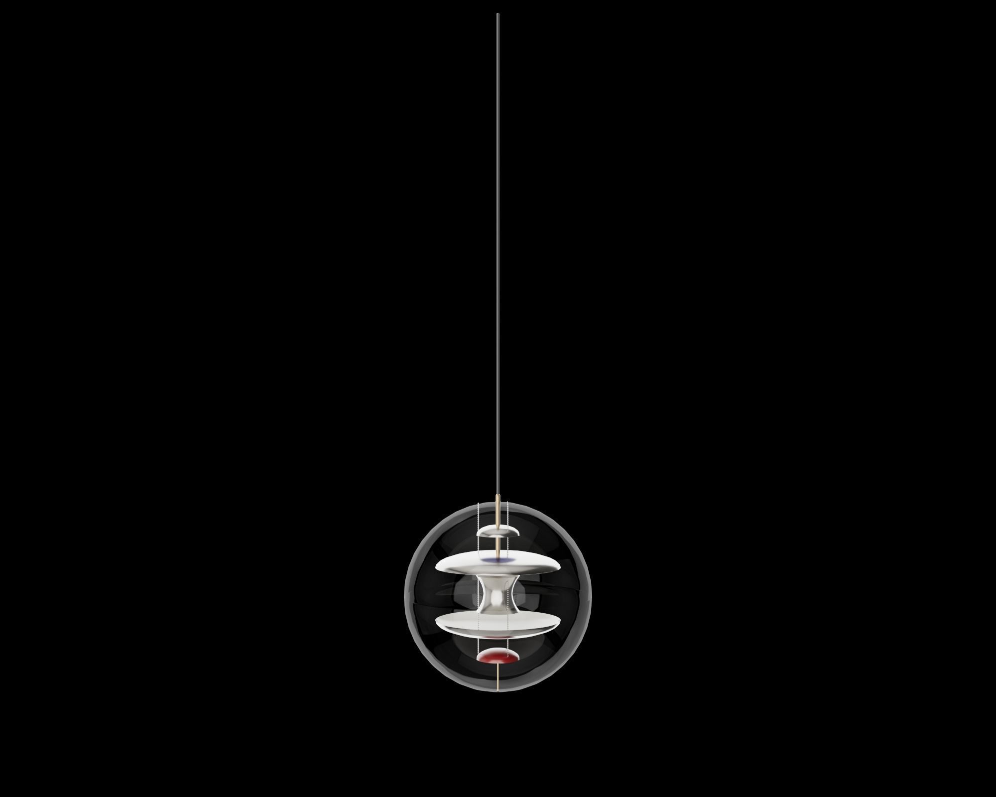 Spherical Futuristic fashionable chandelier pbr game ready Low-poly 3D model_6