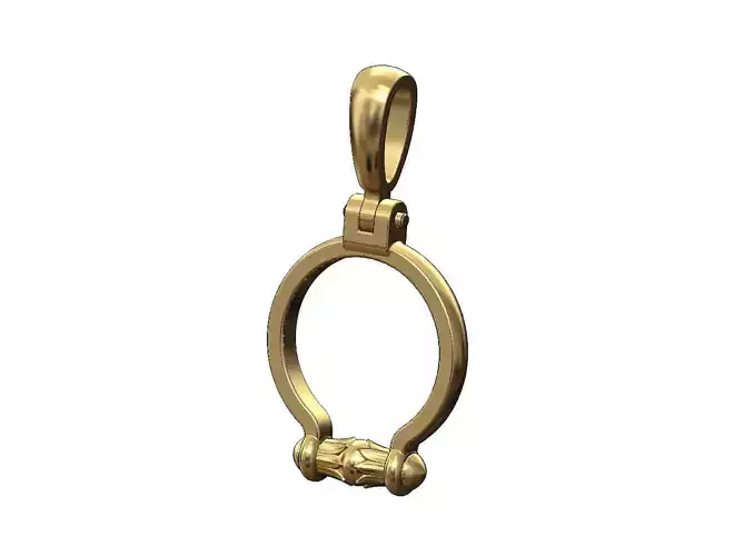 Lotus bead horsebite shaped pendant with bail