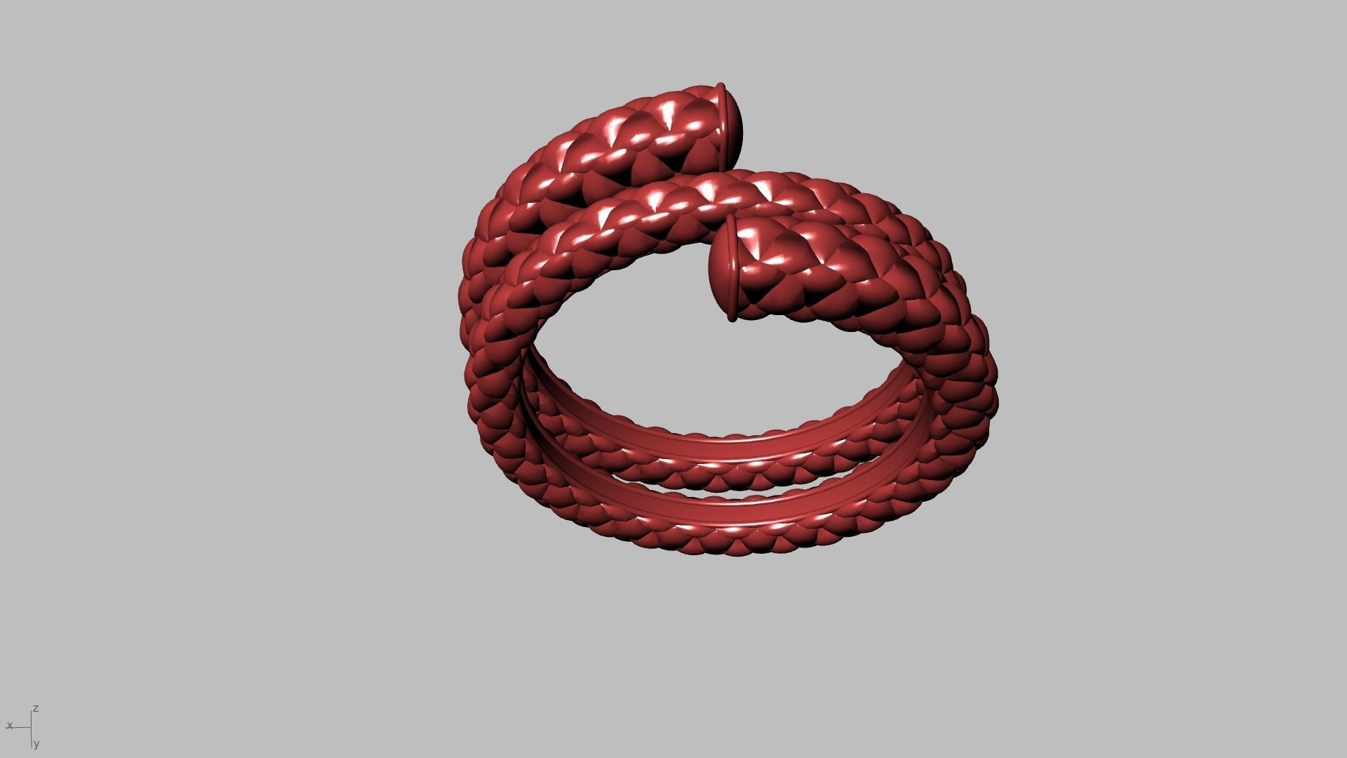 checkered rope ring stl verified  3D print model_5