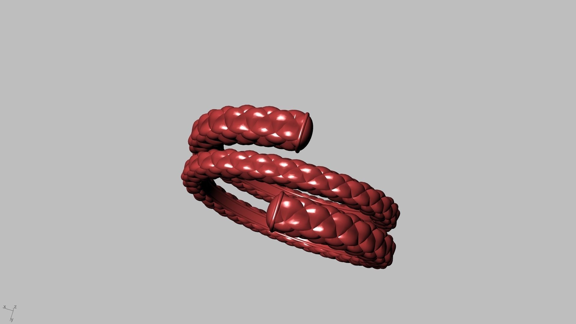 checkered rope ring stl verified  3D print model_4