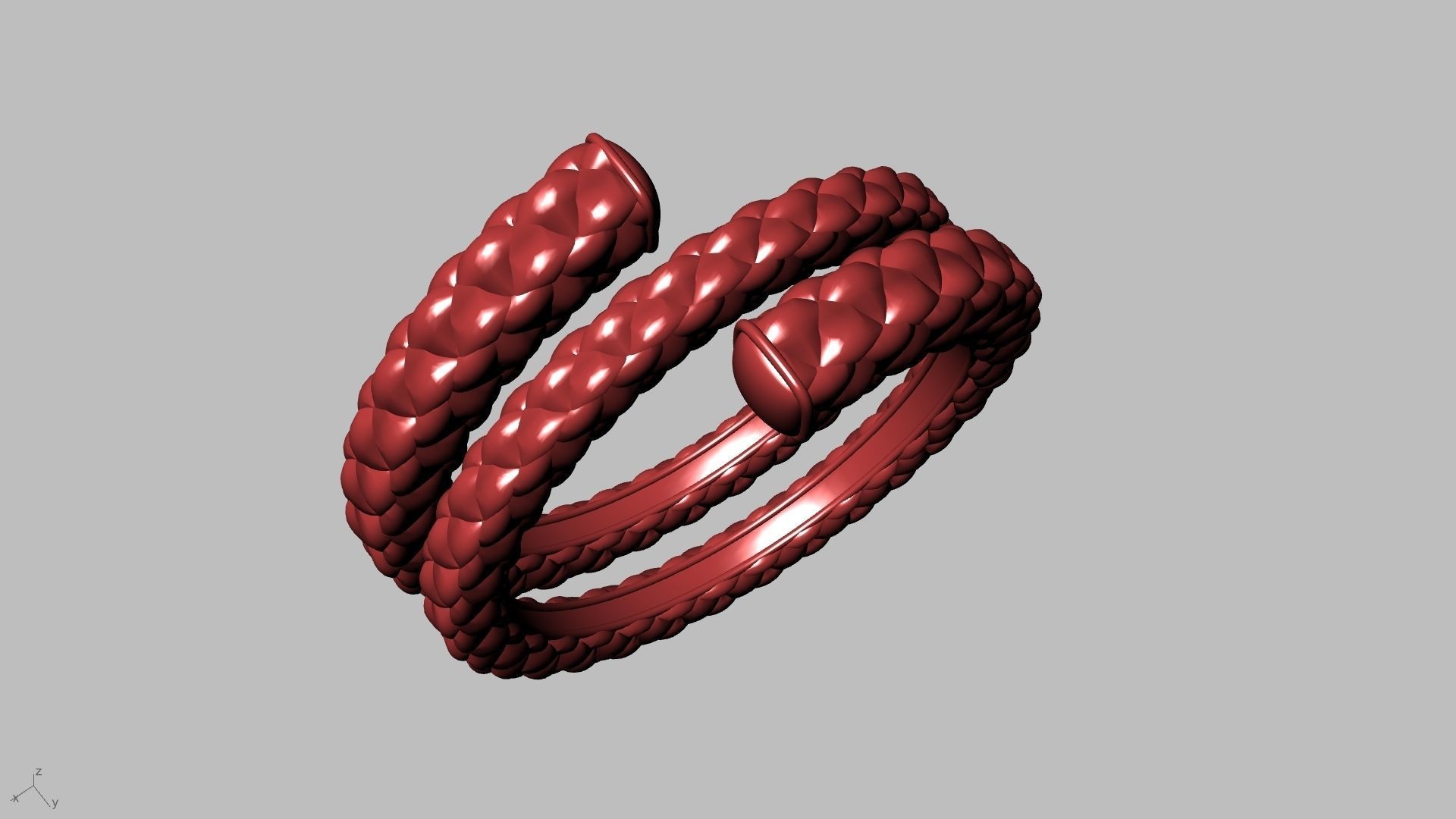 checkered rope ring stl verified  3D print model_2