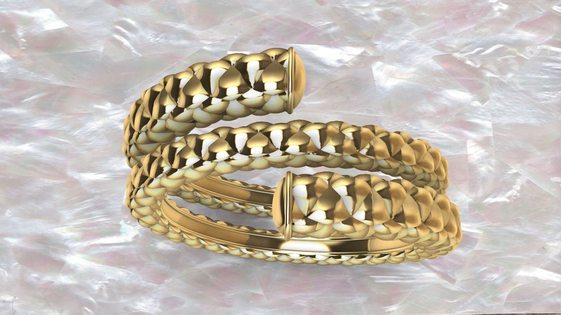 checkered rope ring stl verified  3D print model_1