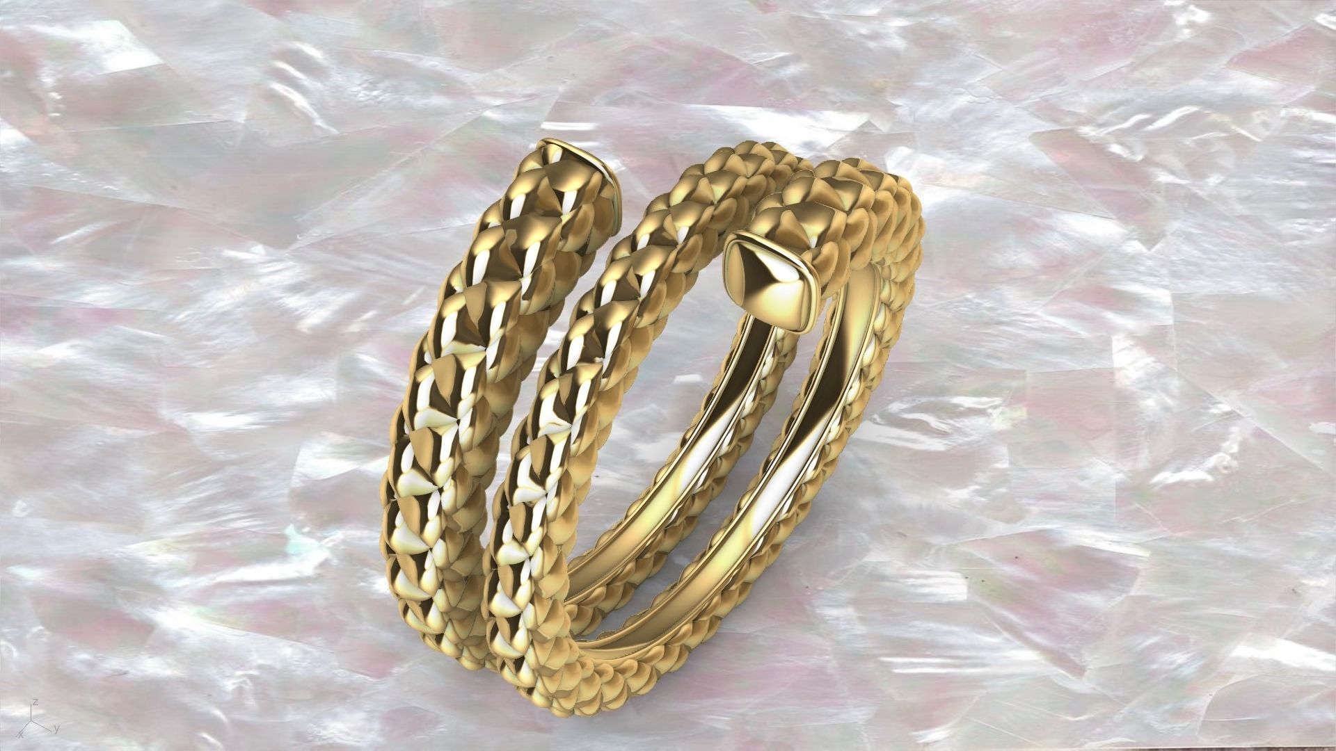 checkered rope ring stl verified  3D print model_8