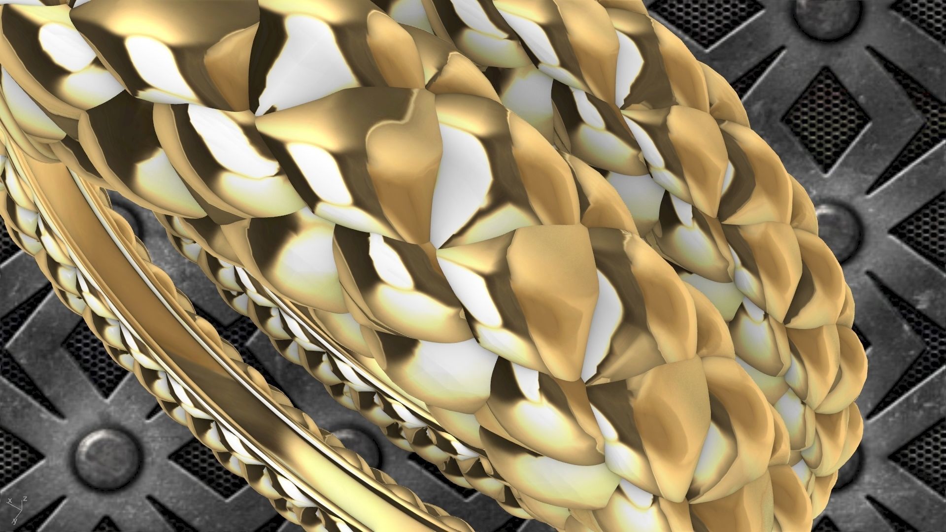 checkered rope ring stl verified  3D print model_20