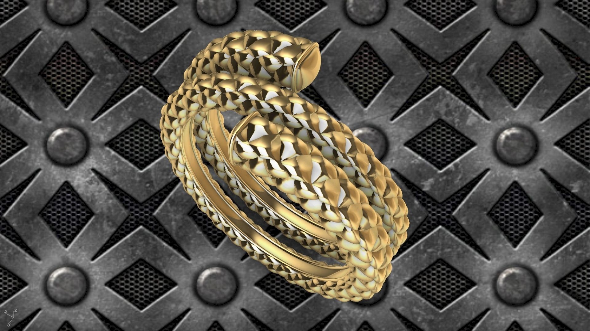 checkered rope ring stl verified  3D print model_19