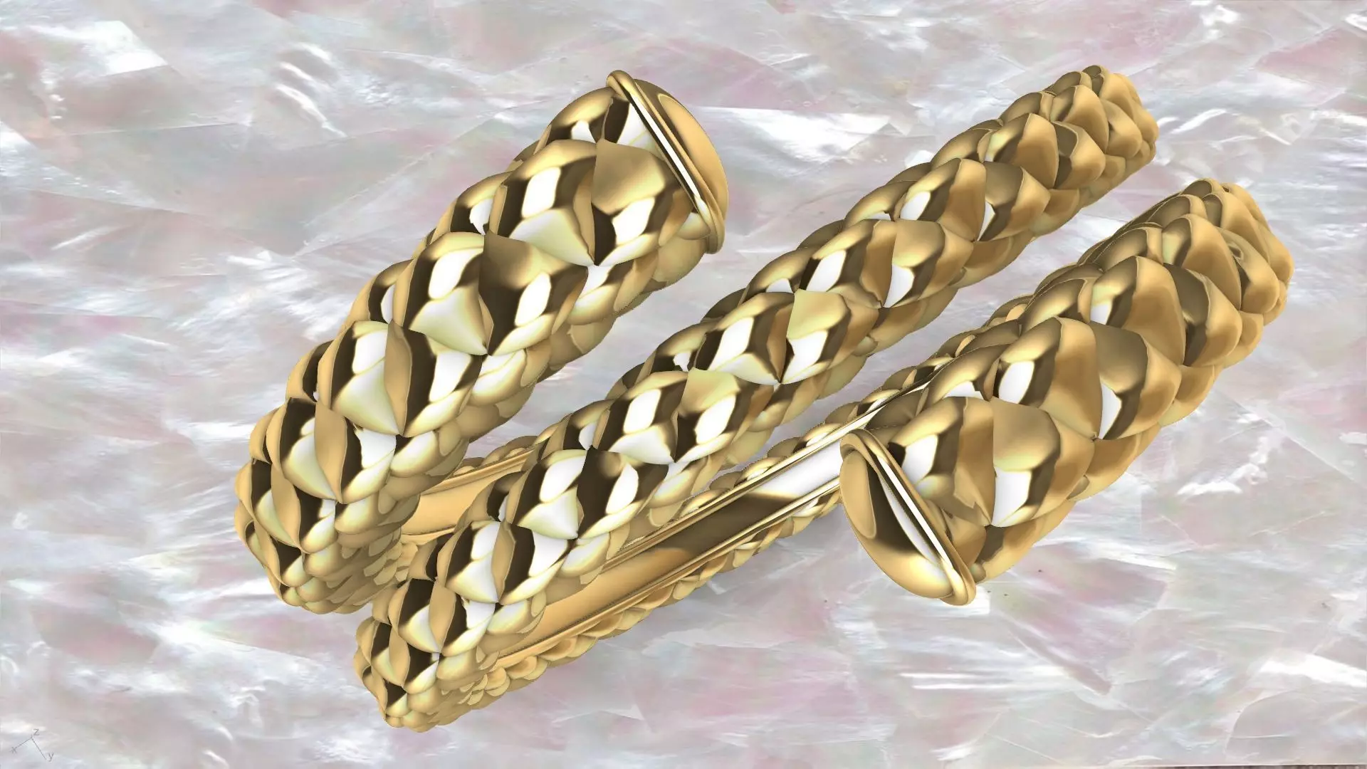 checkered rope ring stl verified  3D print model_0