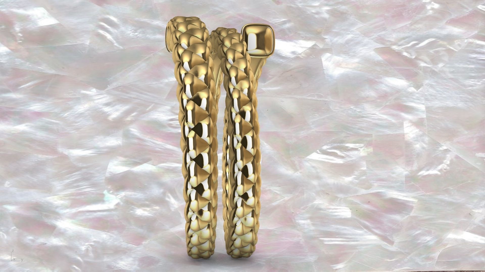 checkered rope ring stl verified  3D print model_10