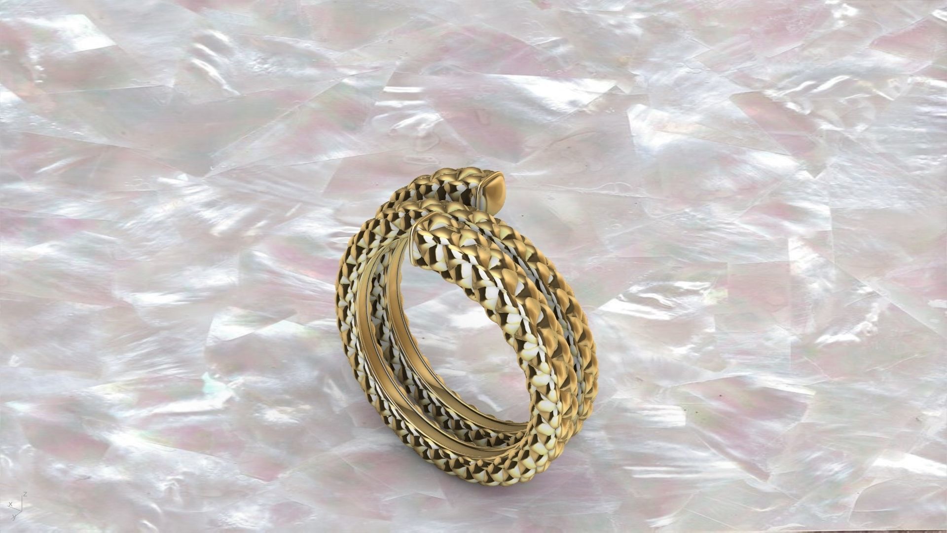 checkered rope ring stl verified  3D print model_7