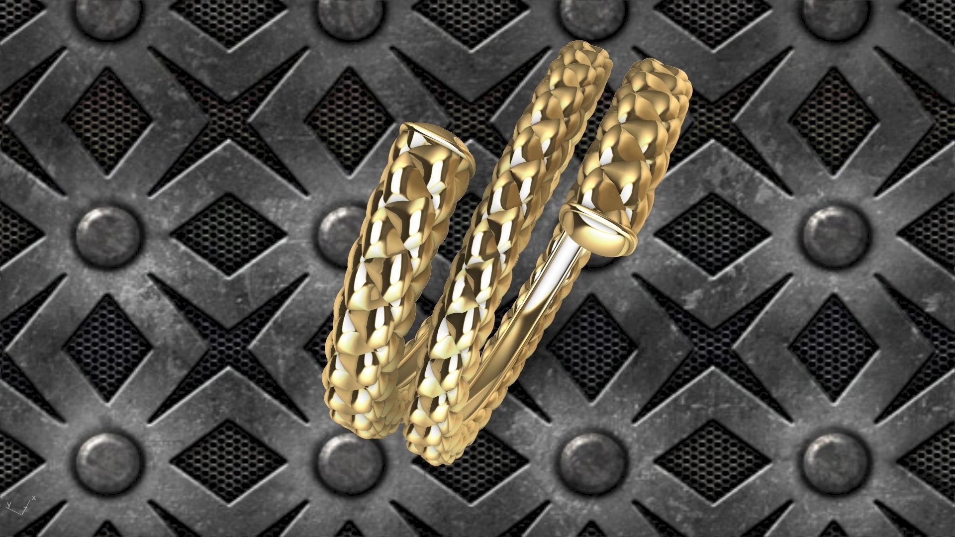checkered rope ring stl verified  3D print model_16
