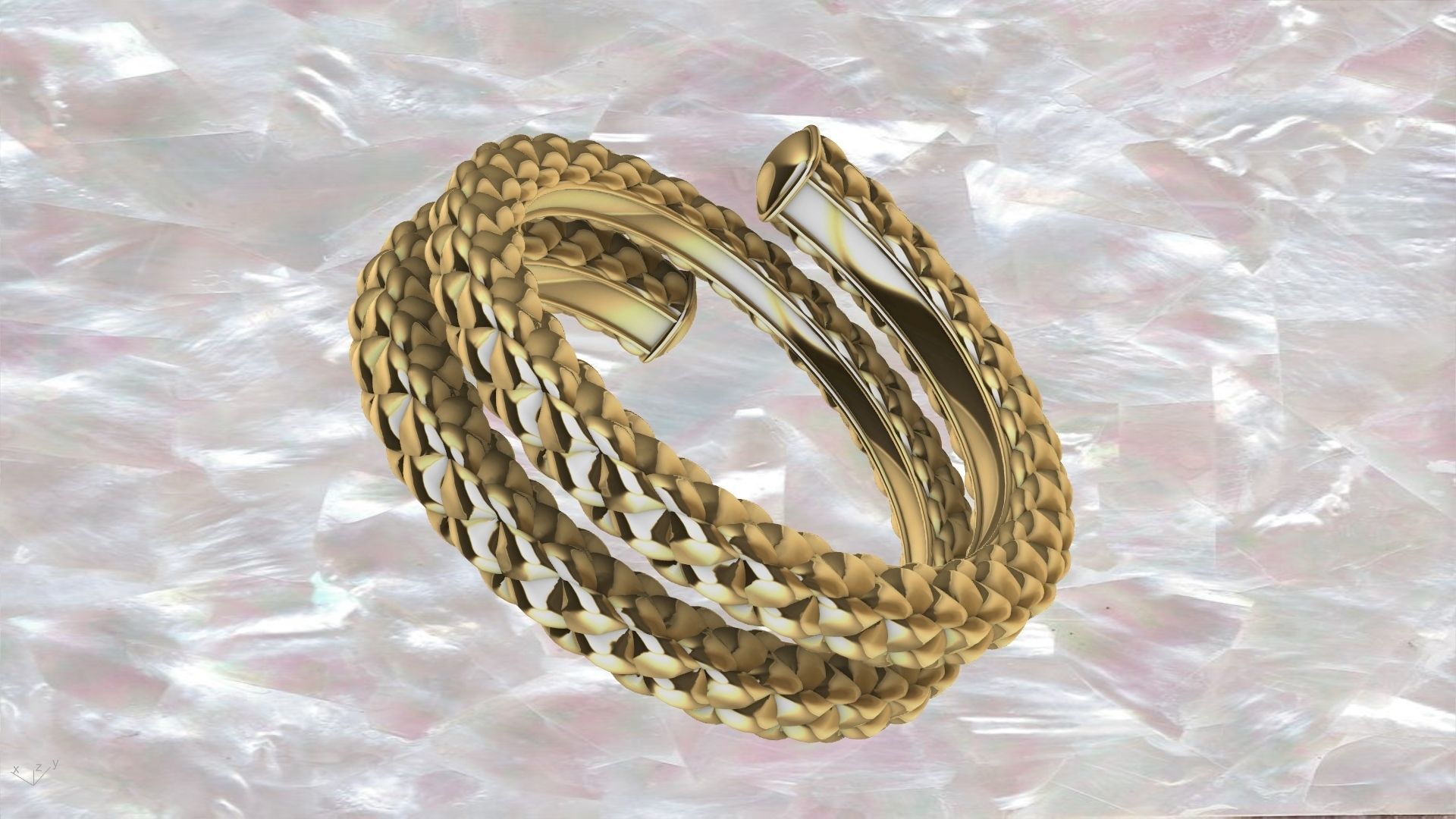 checkered rope ring stl verified  3D print model_9
