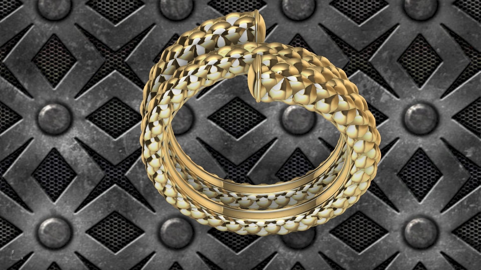 checkered rope ring stl verified  3D print model_15