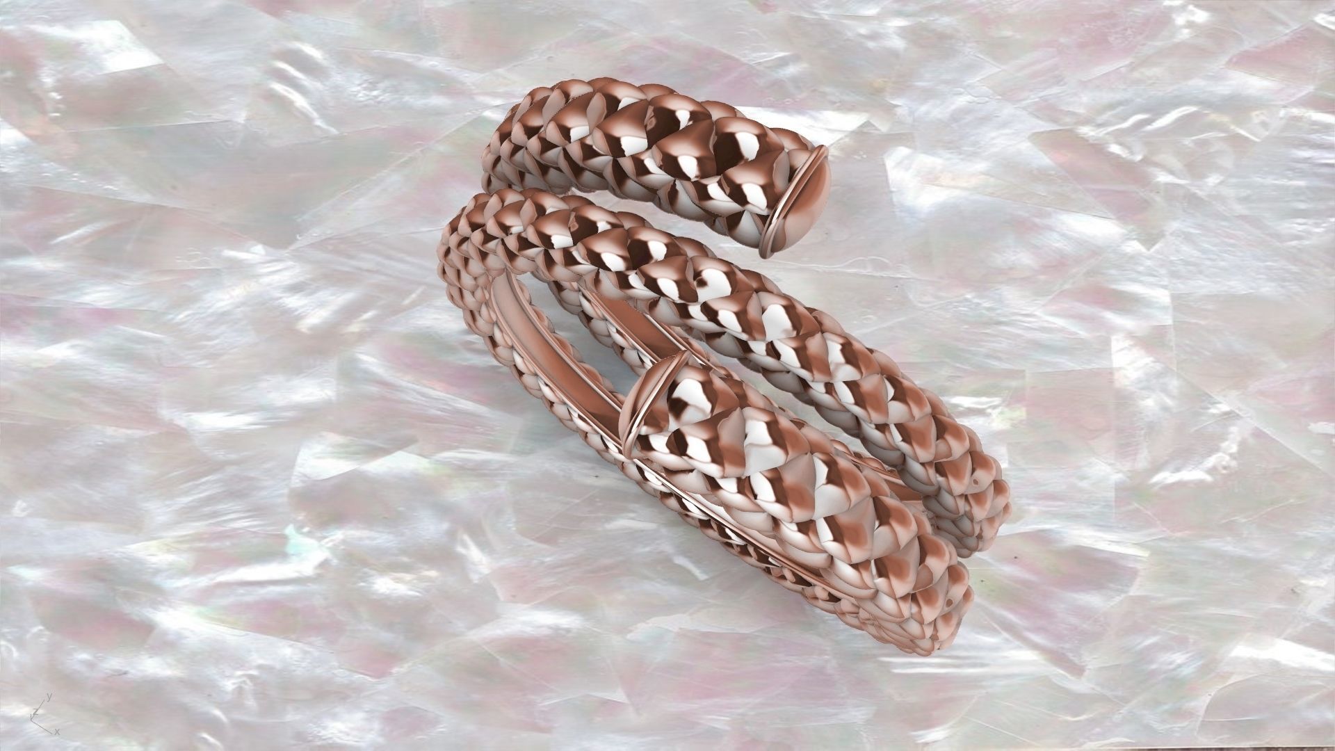 checkered rope ring stl verified  3D print model_12