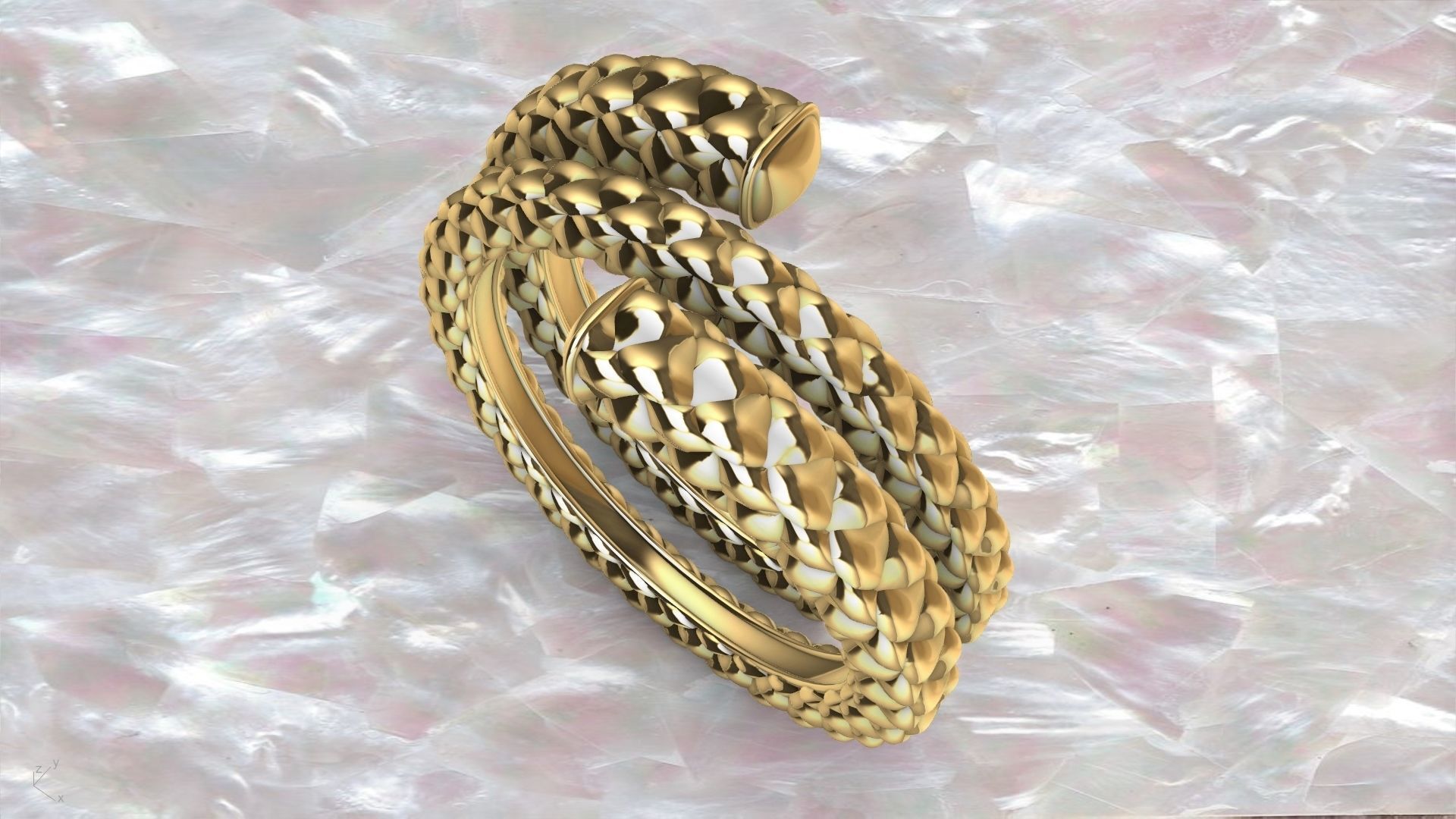 checkered rope ring stl verified  3D print model_11