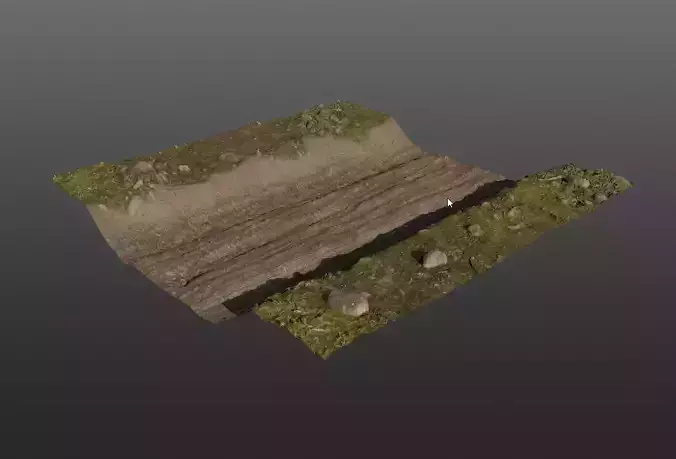 Tailable Dirt Roads  Low-poly 3D model
