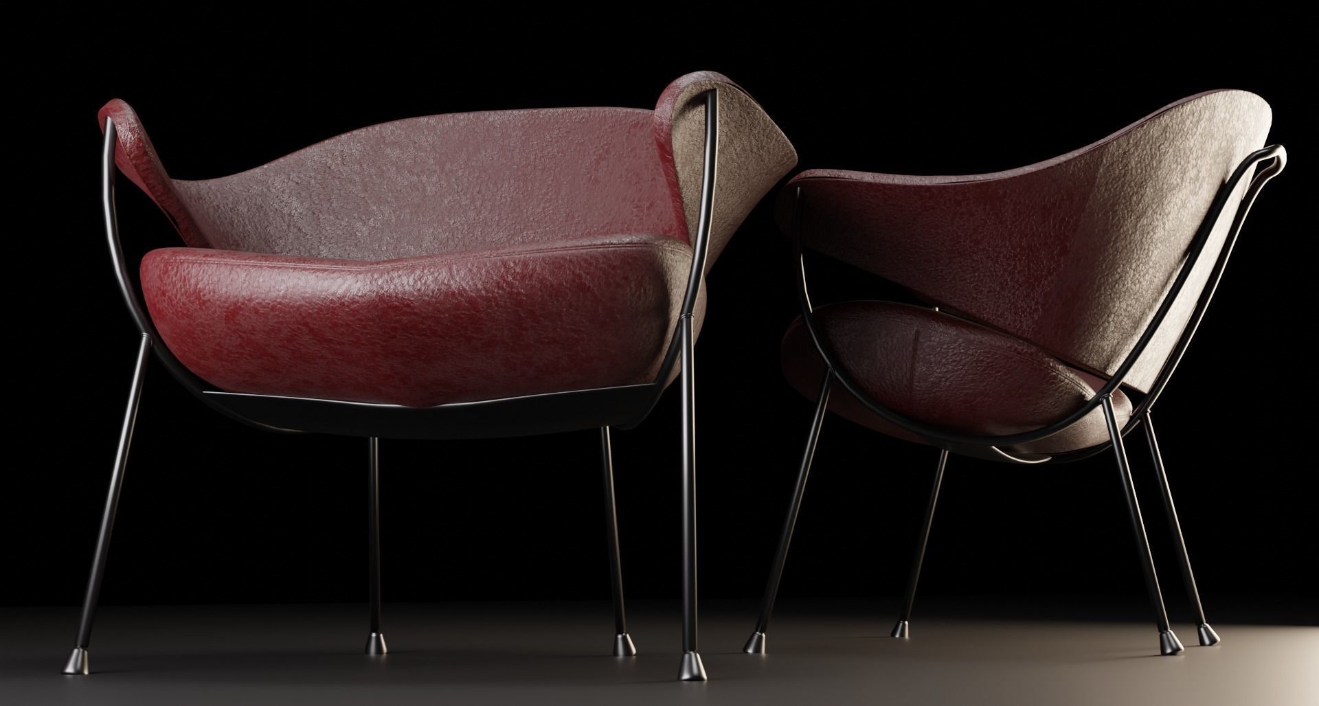 Denis elka46464646gmail com Armchair Murano 3D model PBR  Free low-poly 3D model_4