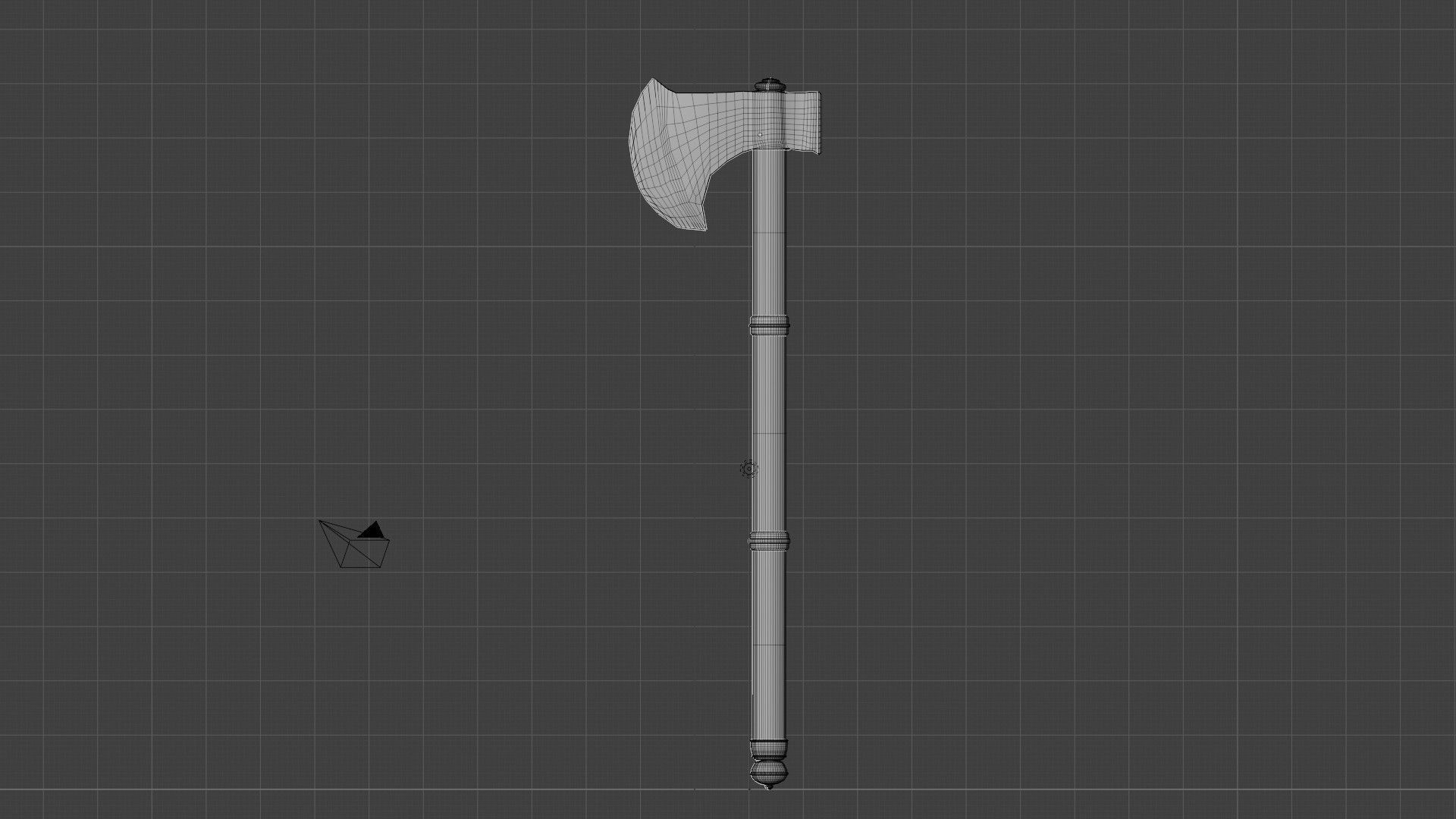 Medieval Axe Low-poly 3D model_12