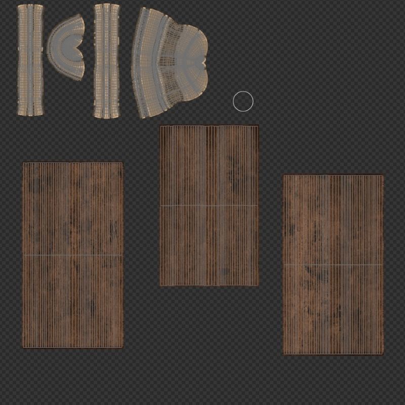 Medieval Axe Low-poly 3D model_13