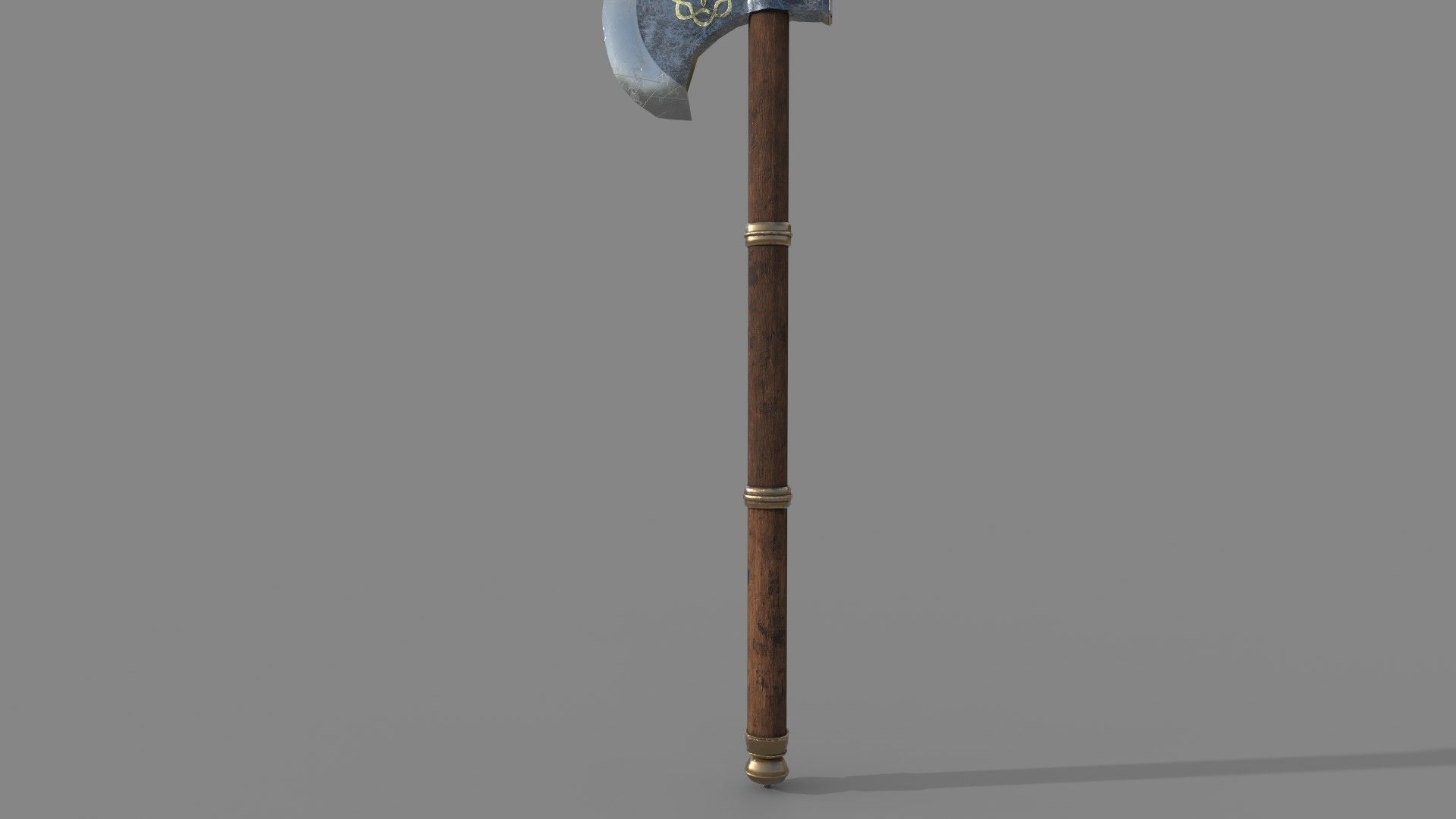Medieval Axe Low-poly 3D model_3