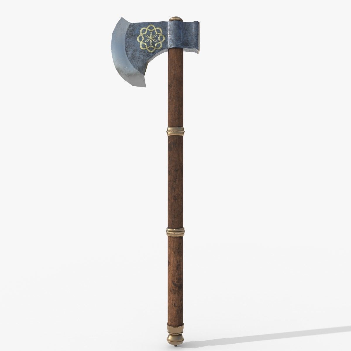 Medieval Axe Low-poly 3D model_11