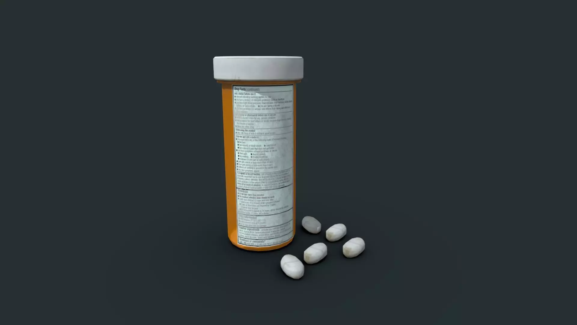 Pain Killer Low-poly 3D model_0