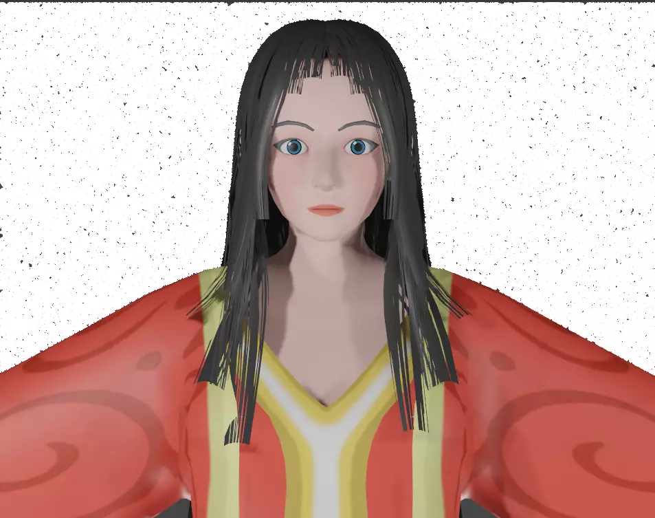 3d female game character  Low-poly 3D model_0