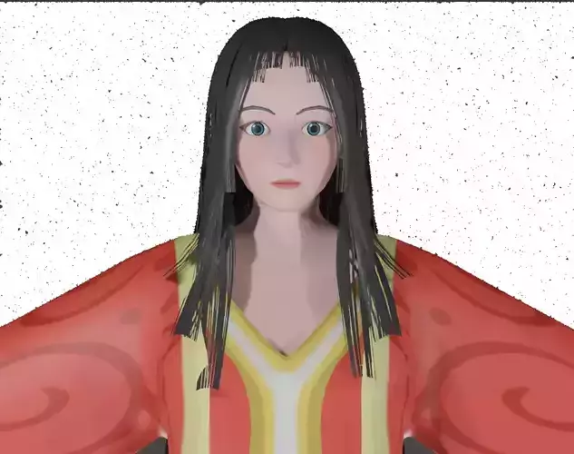 3d female game character  Low-poly 3D model