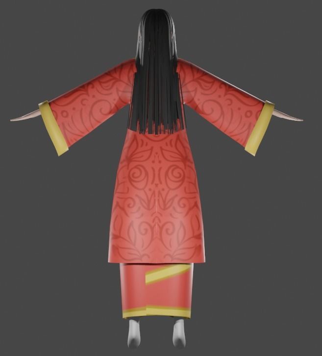 3d female game character  Low-poly 3D model_2