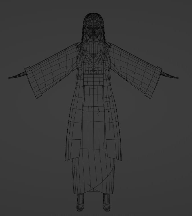 3d female game character  Low-poly 3D model_4