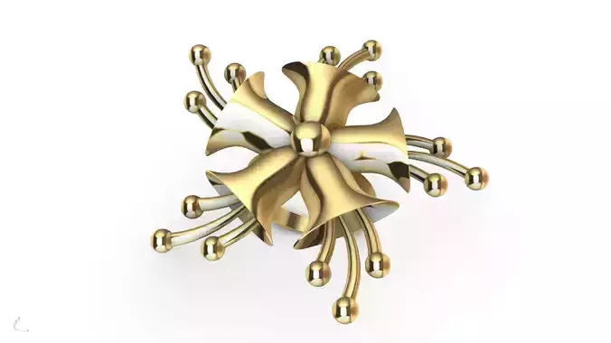 bells flower ring stl ver 