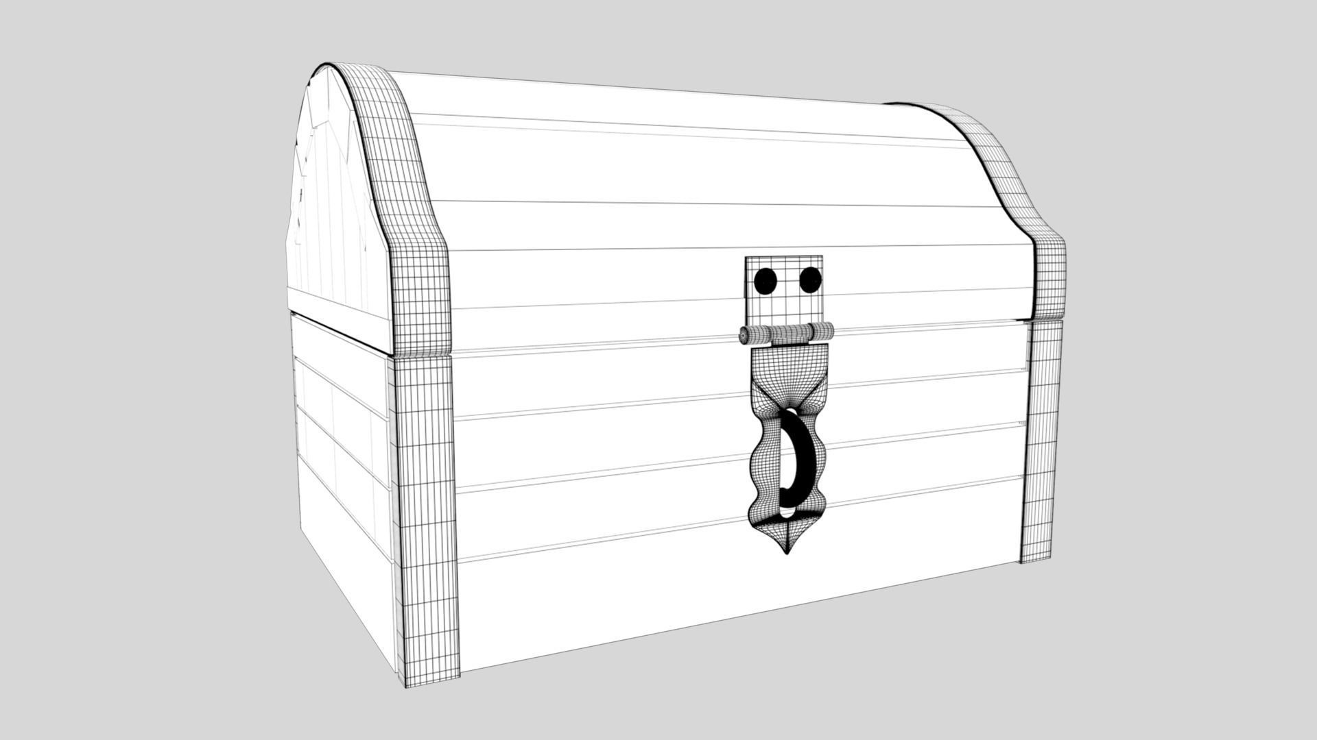 3D Treasure Chest 3D model Low-poly 3D model_6