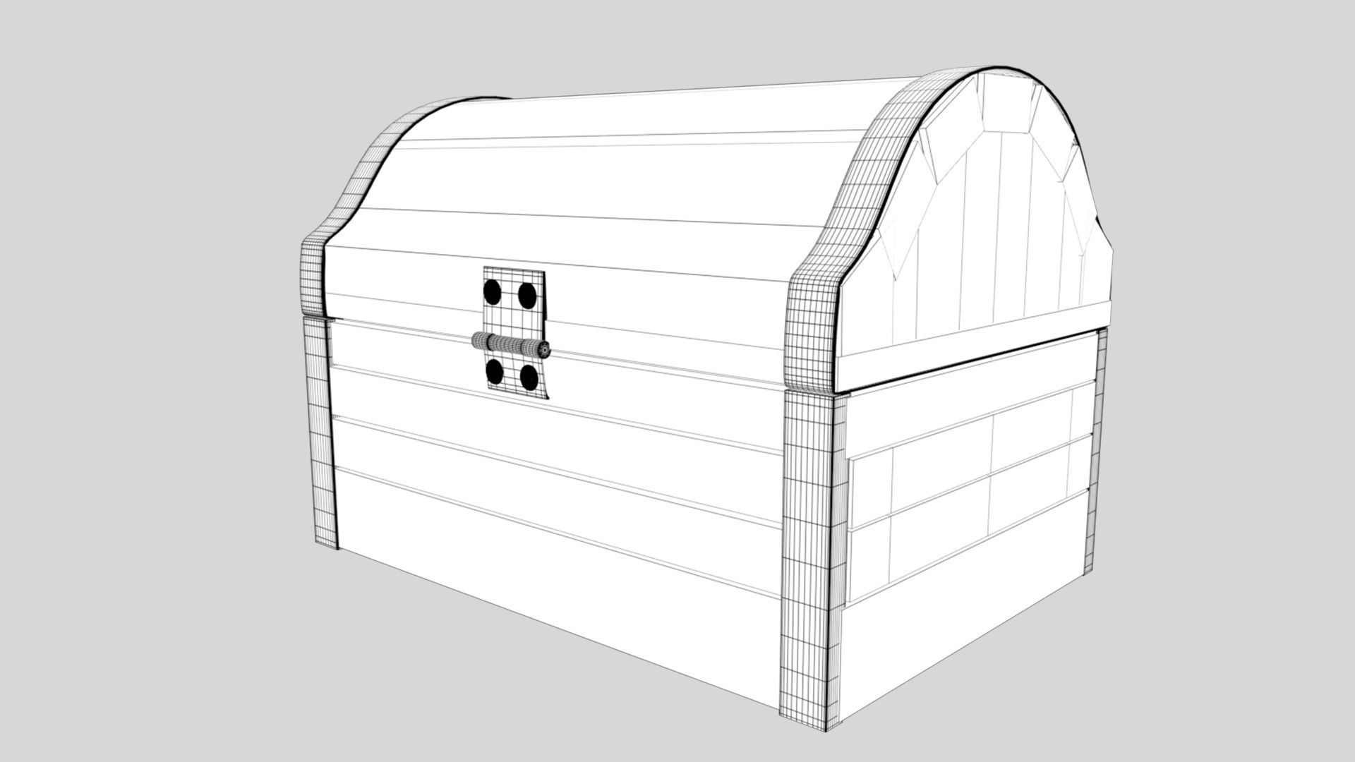 3D Treasure Chest 3D model Low-poly 3D model_8