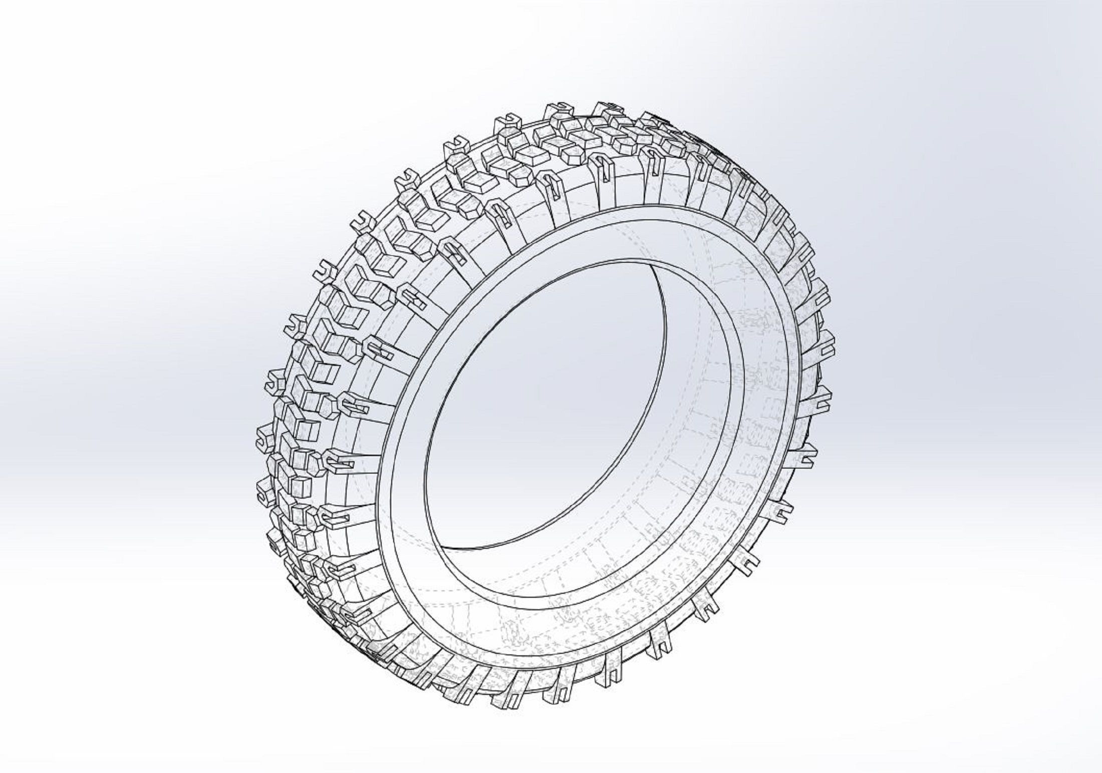 Offroad tire 33 Scale 1 to 10 3D print model_7