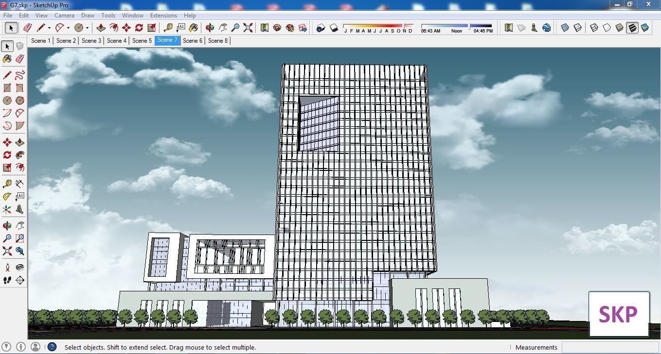 Sketchup Office building G7 3D model_2