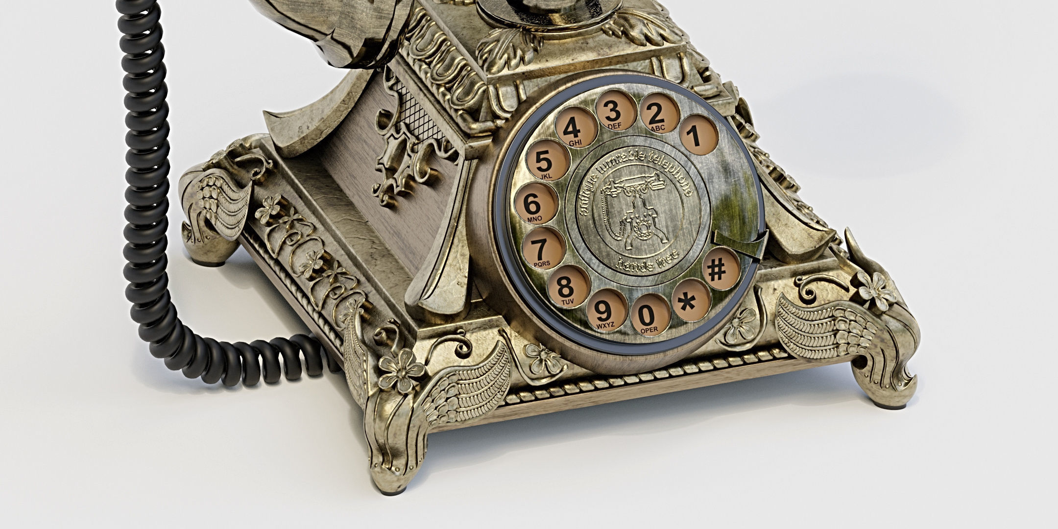 Retro Rotary Phone 3D model_5
