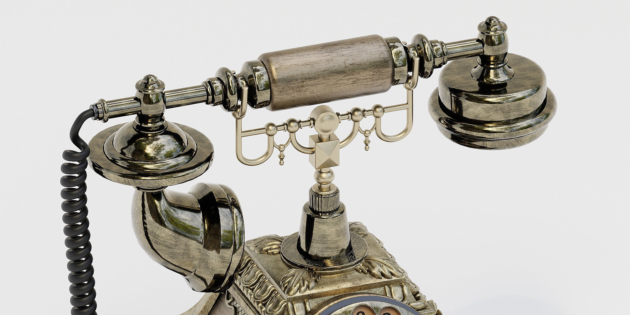 Retro Rotary Phone 3D model_4