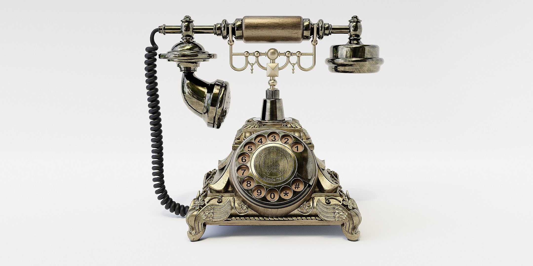 Retro Rotary Phone 3D model_1