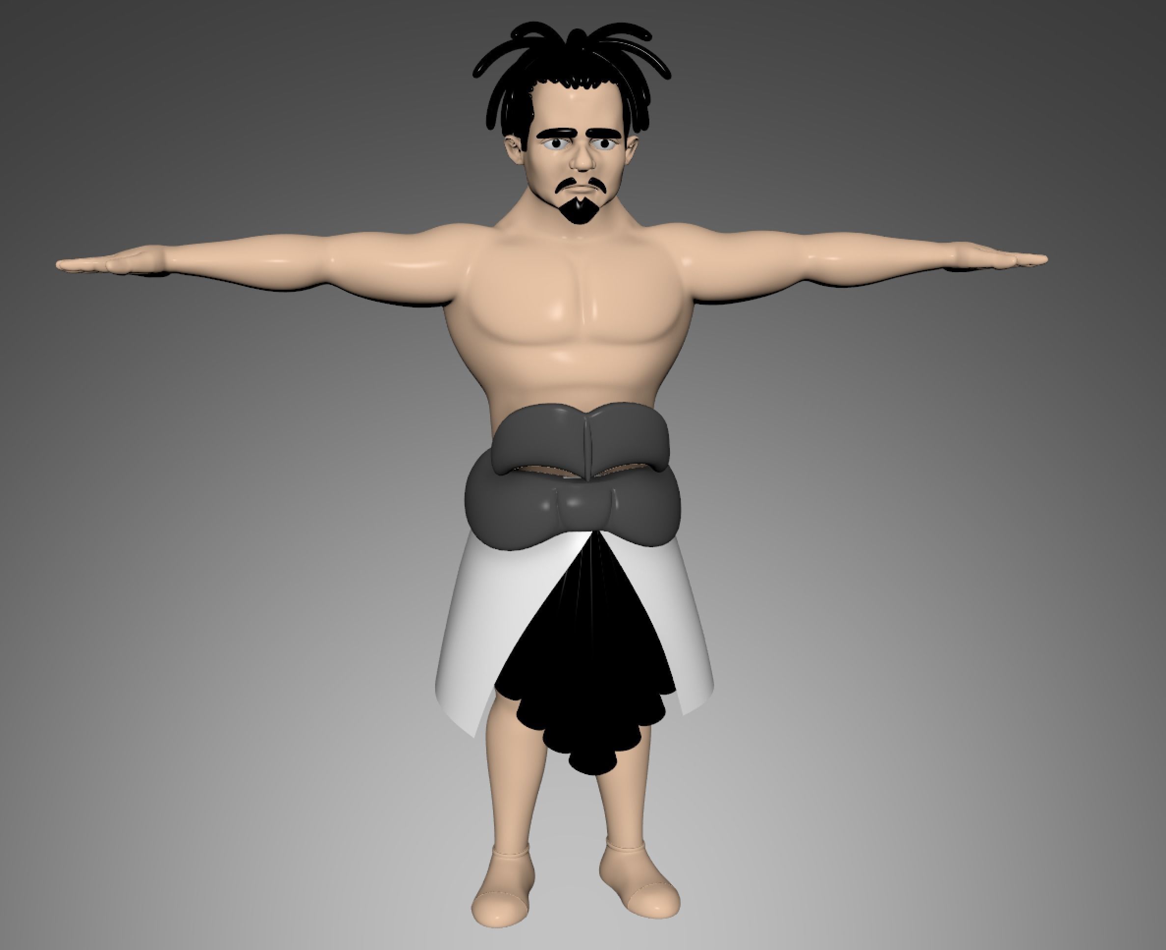 Ancient Cartoon Man Low-poly 3D model_2