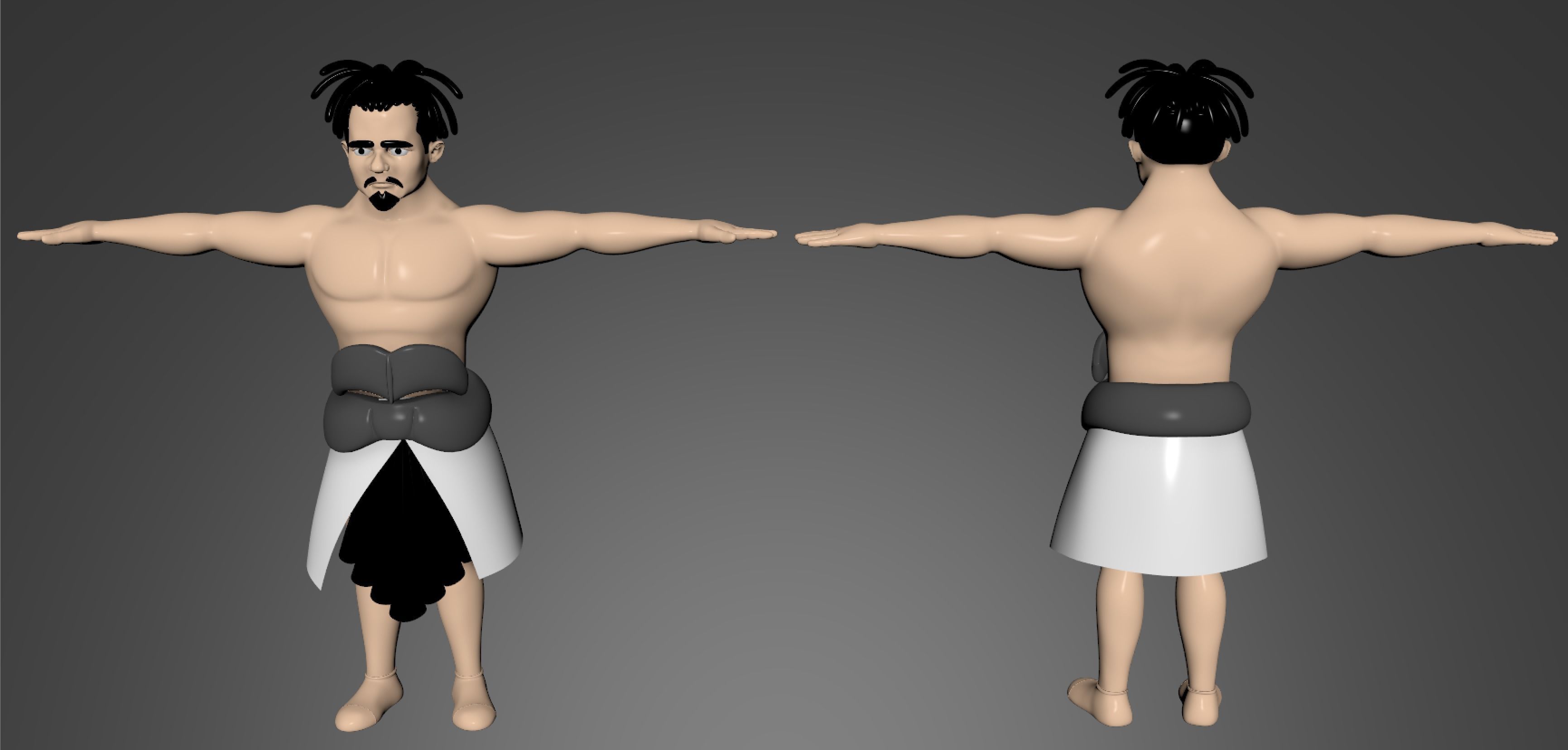 Ancient Cartoon Man Low-poly 3D model_1