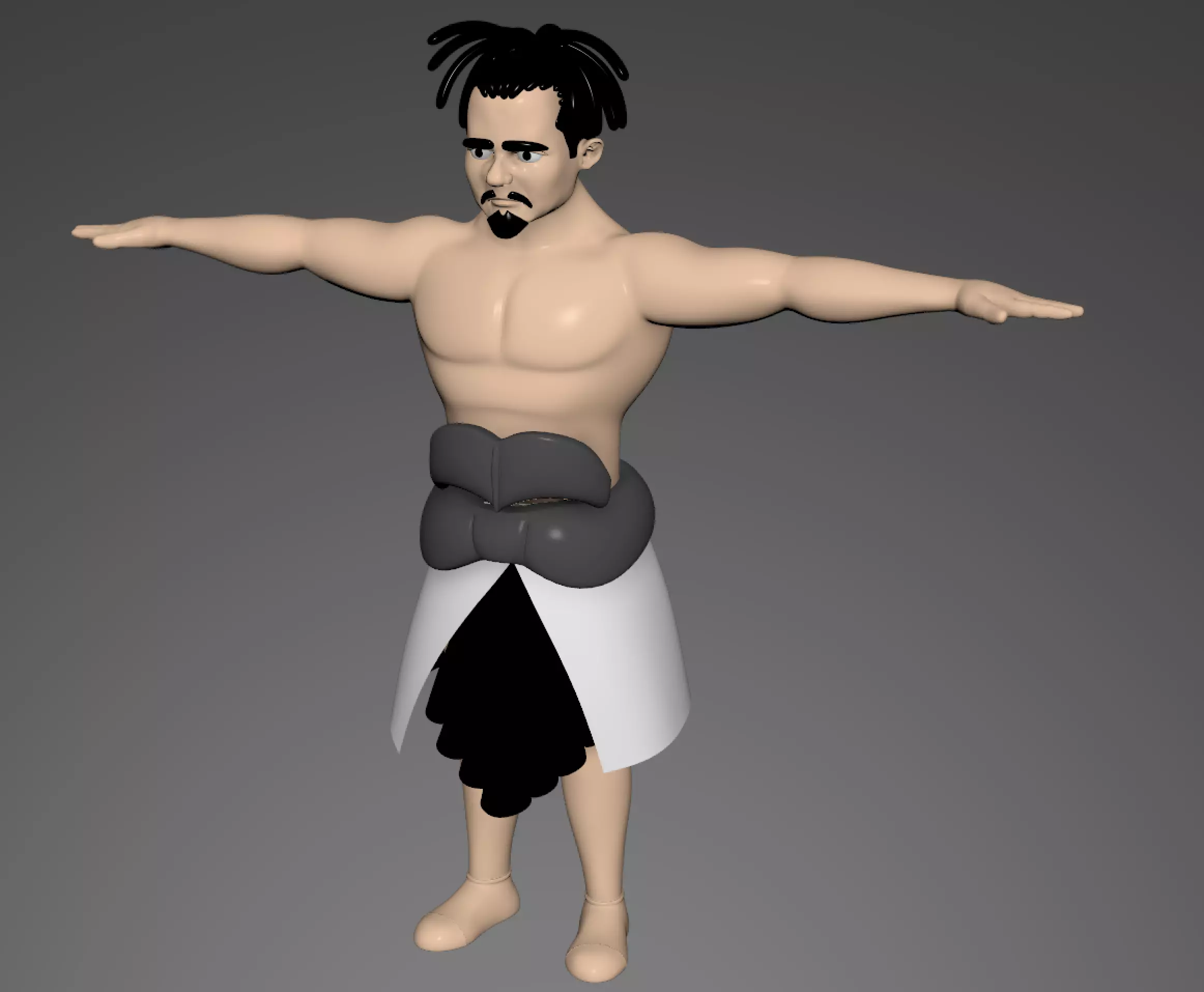 Ancient Cartoon Man Low-poly 3D model_0
