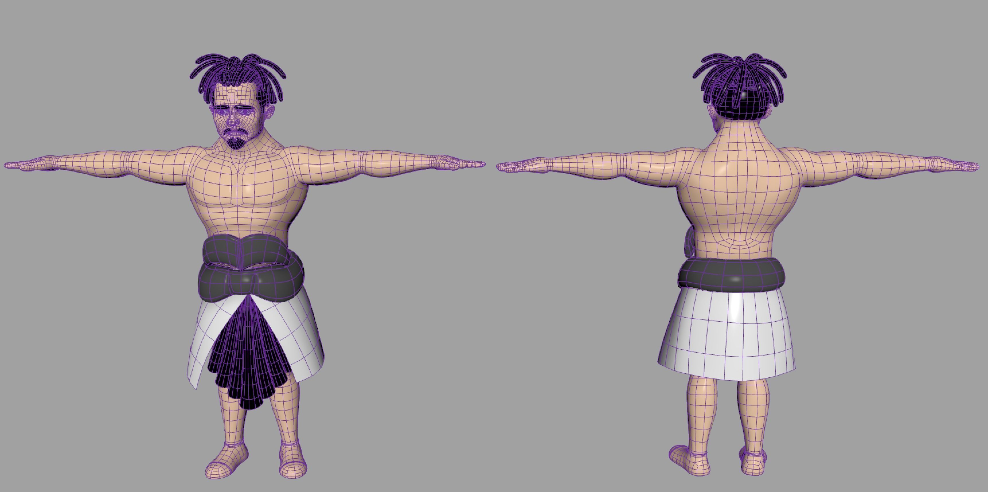 Ancient Cartoon Man Low-poly 3D model_3