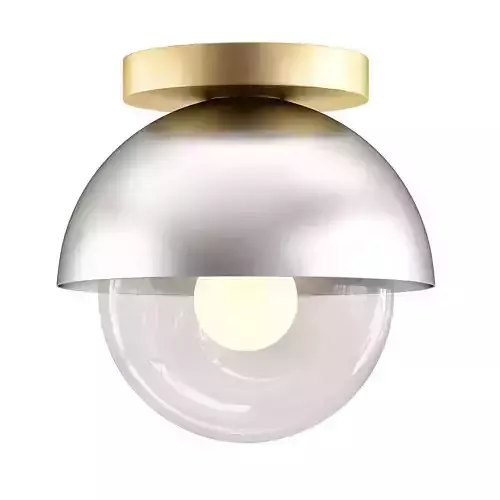 howes light flush mount in polished nickel and gold