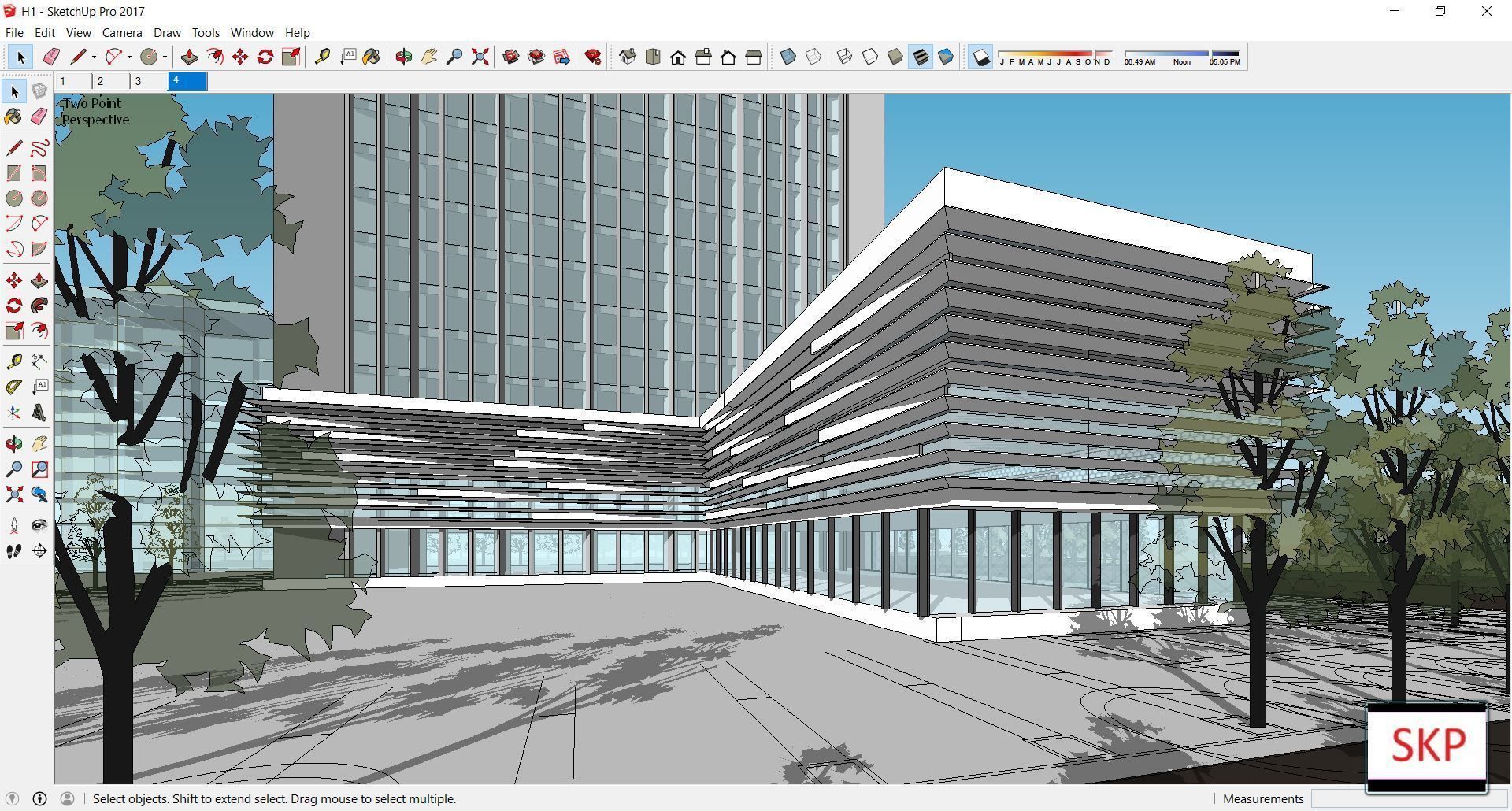 Sketchup Office building H1 3D model_2