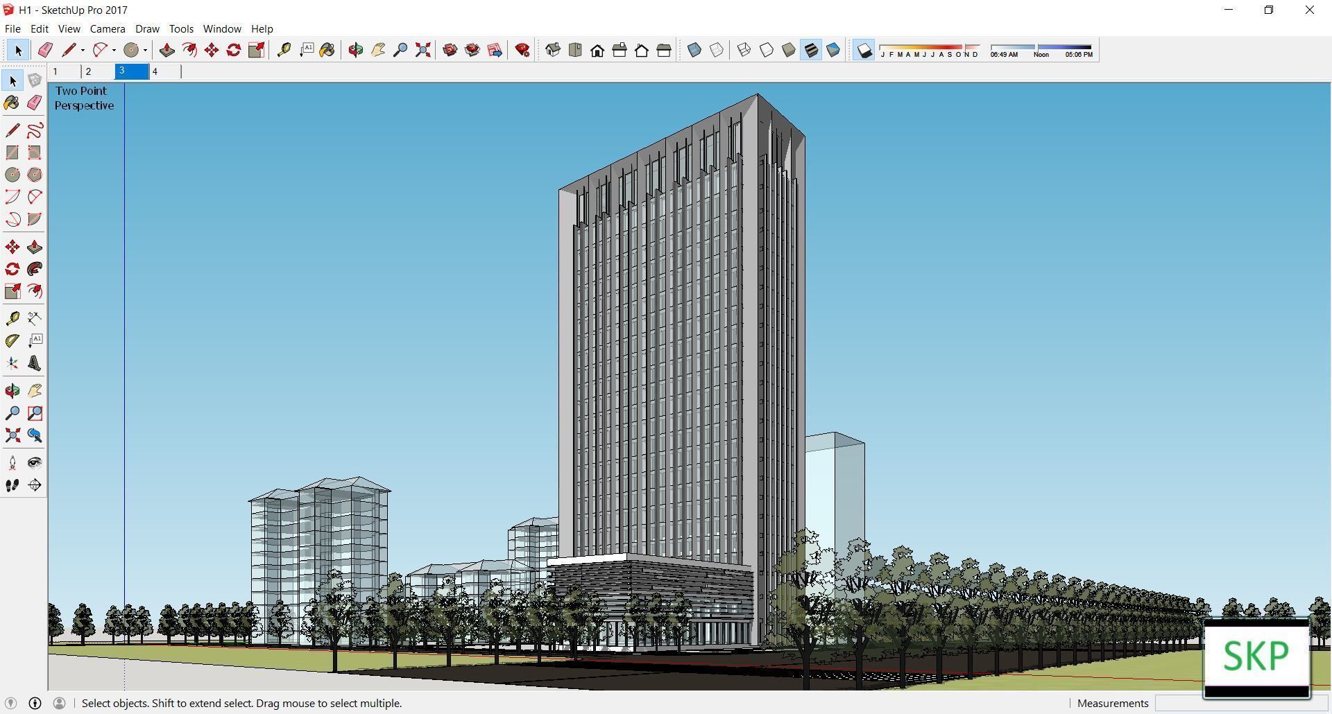 Sketchup Office building H1 3D model_1