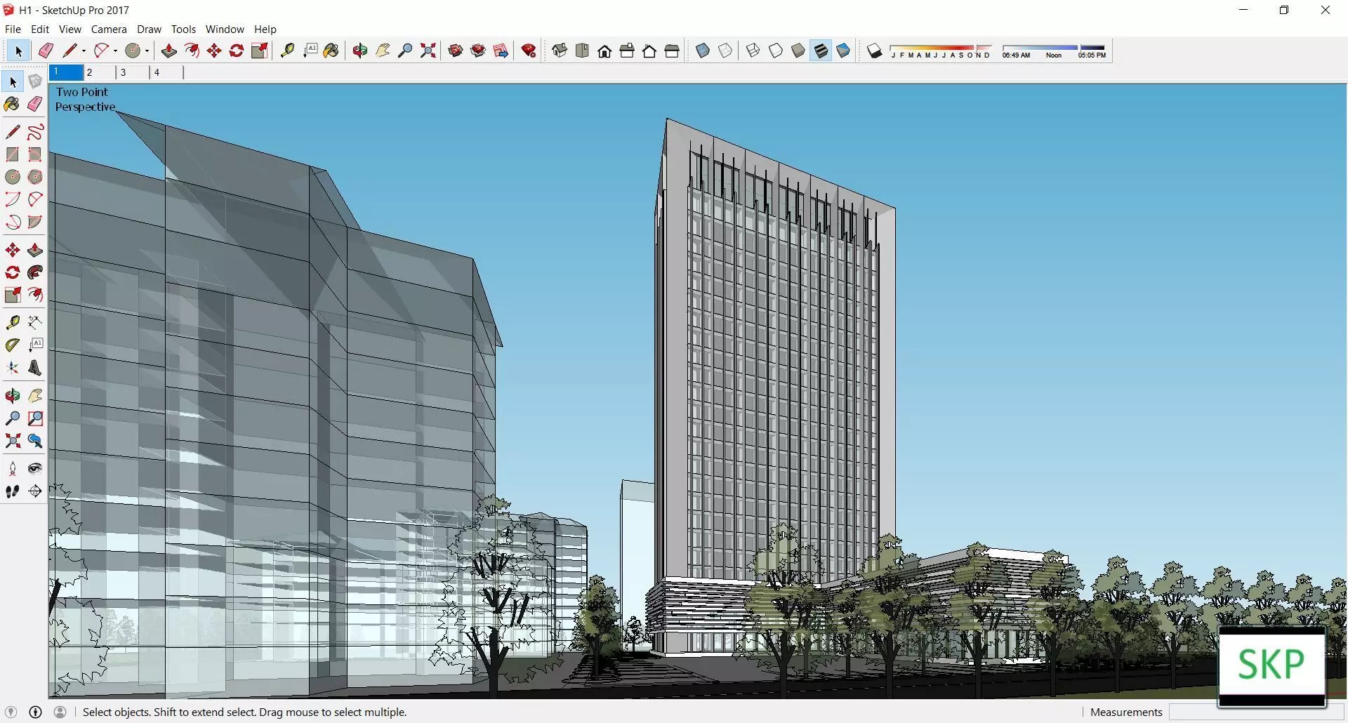 Sketchup Office building H1 3D model_0