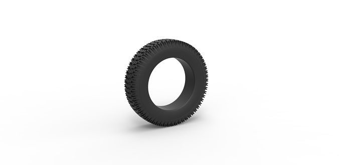 Offroad tire 34 Scale 1 to 10 3D print model