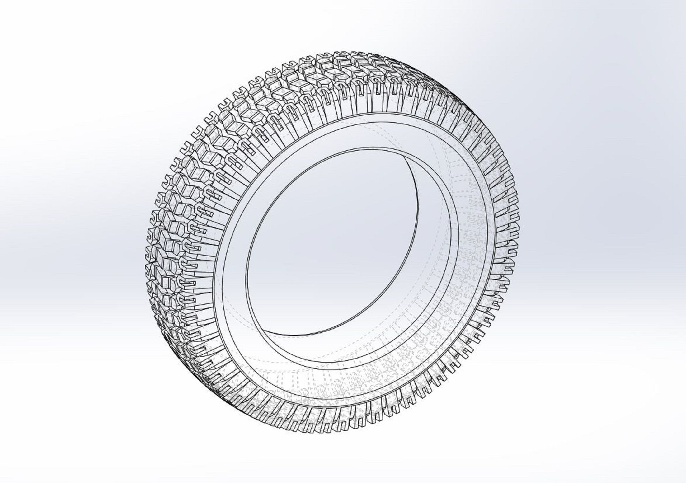 Offroad tire 34 Scale 1 to 10 3D print model_8
