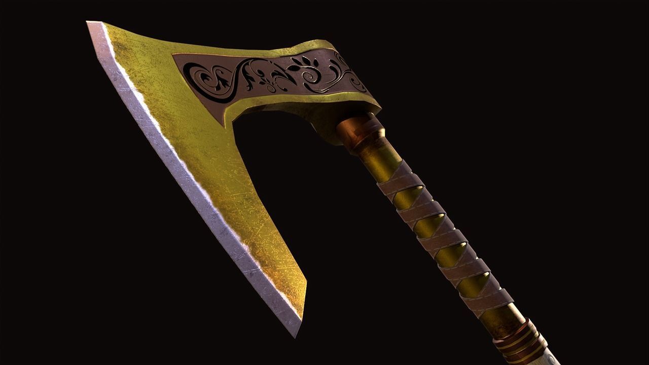Golden Weapon Pack 3D Model Collection_12